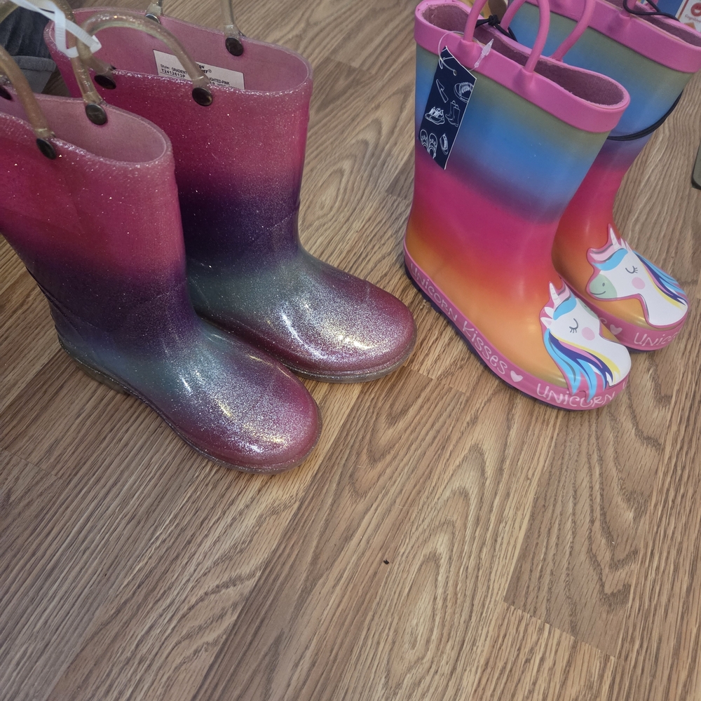 Kids' Rainbow Glitter Rain Boots